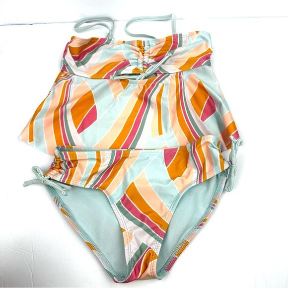 Wonder Nation Girls Multicolor One Piece/Two Piece Swimsuits Sz M 7/8 Set of 2 - Picture 3 of 14